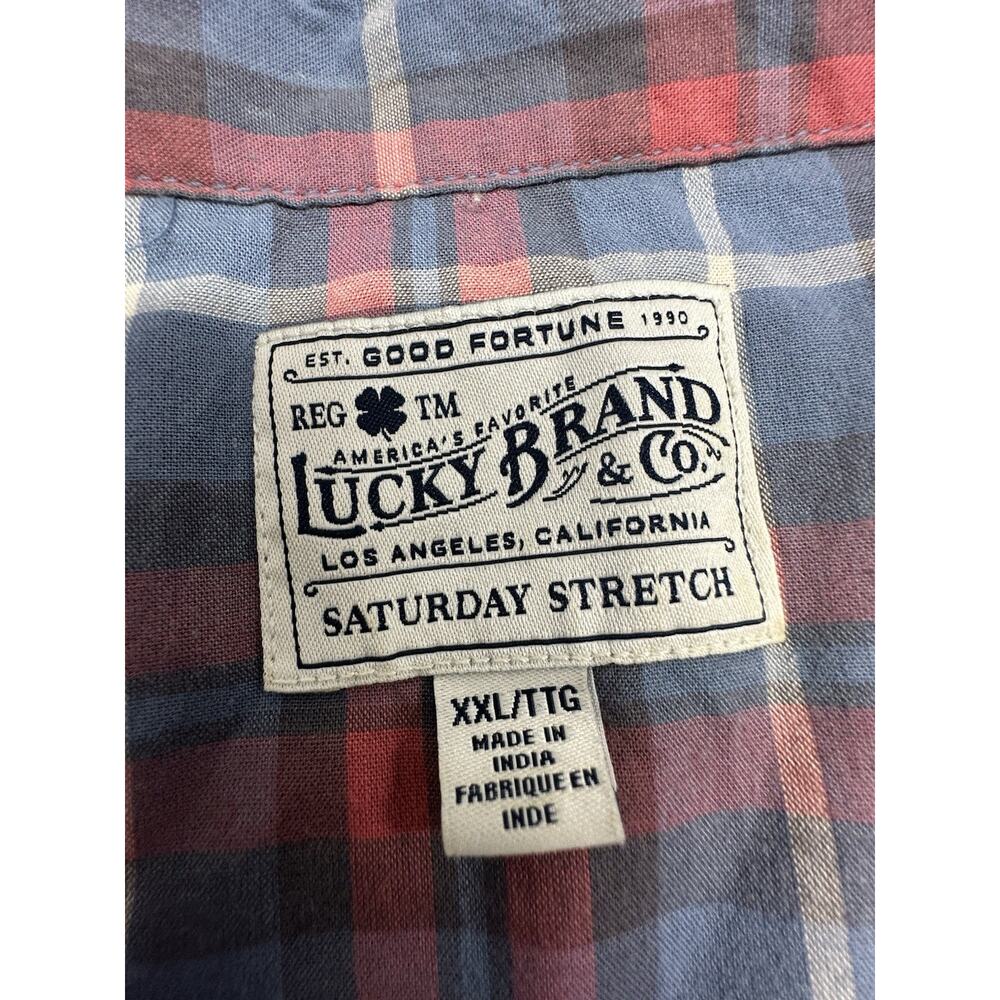 Lucky Brand Saturday Stretch Shirt Mens XXL Button Up Pearl Snap Western Casual - Picture 2 of 10